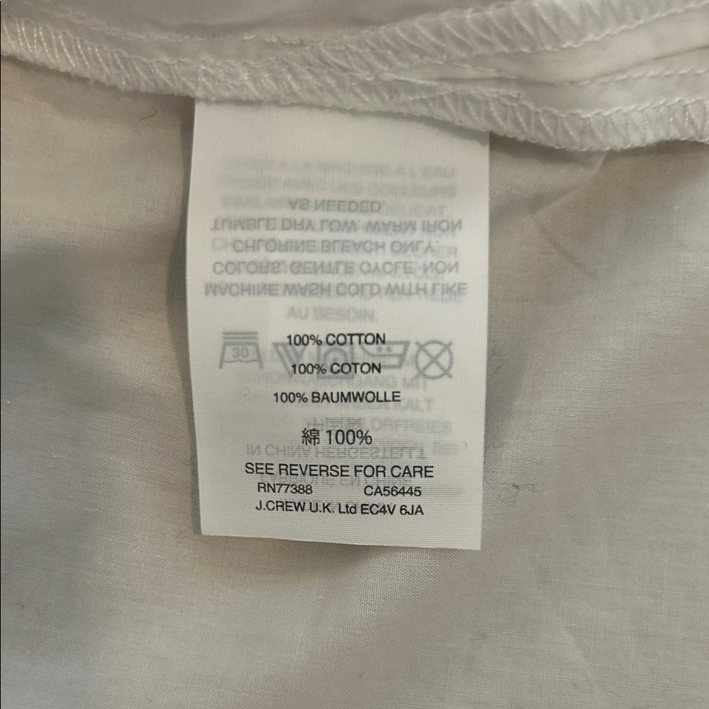 Classic J.Crew White Cotton Funnelneck Top, 4P, EUC - Picture 3 of 4